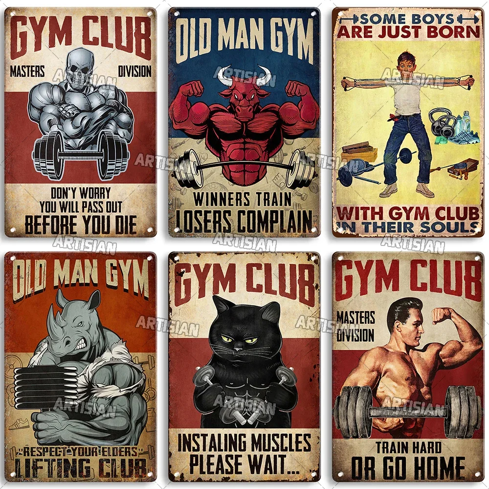 Винтажная металлическая таблич – обзор и цена Home Gym Decor