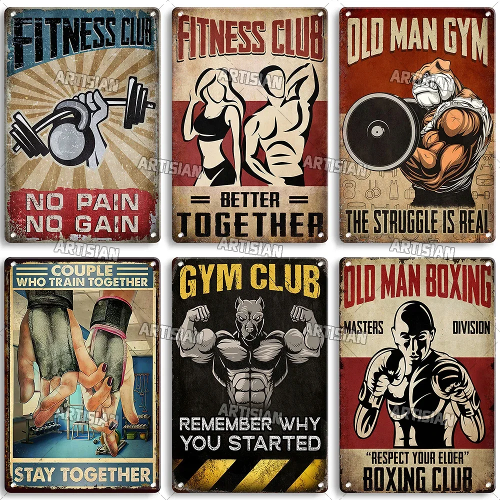 Винтажная металлическая таблич – обзор и цена Home Gym Decor