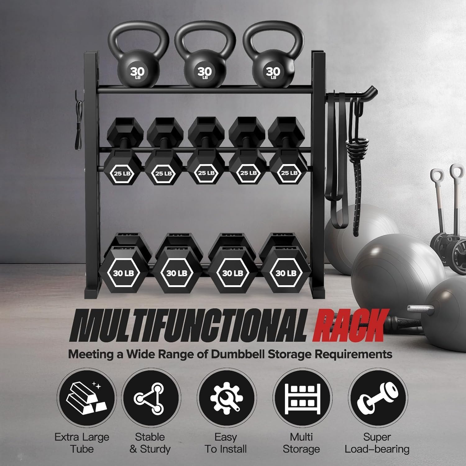 Стеллаж для гантелей 3-уровнев – обзор и цена Home Gym Dumbbells