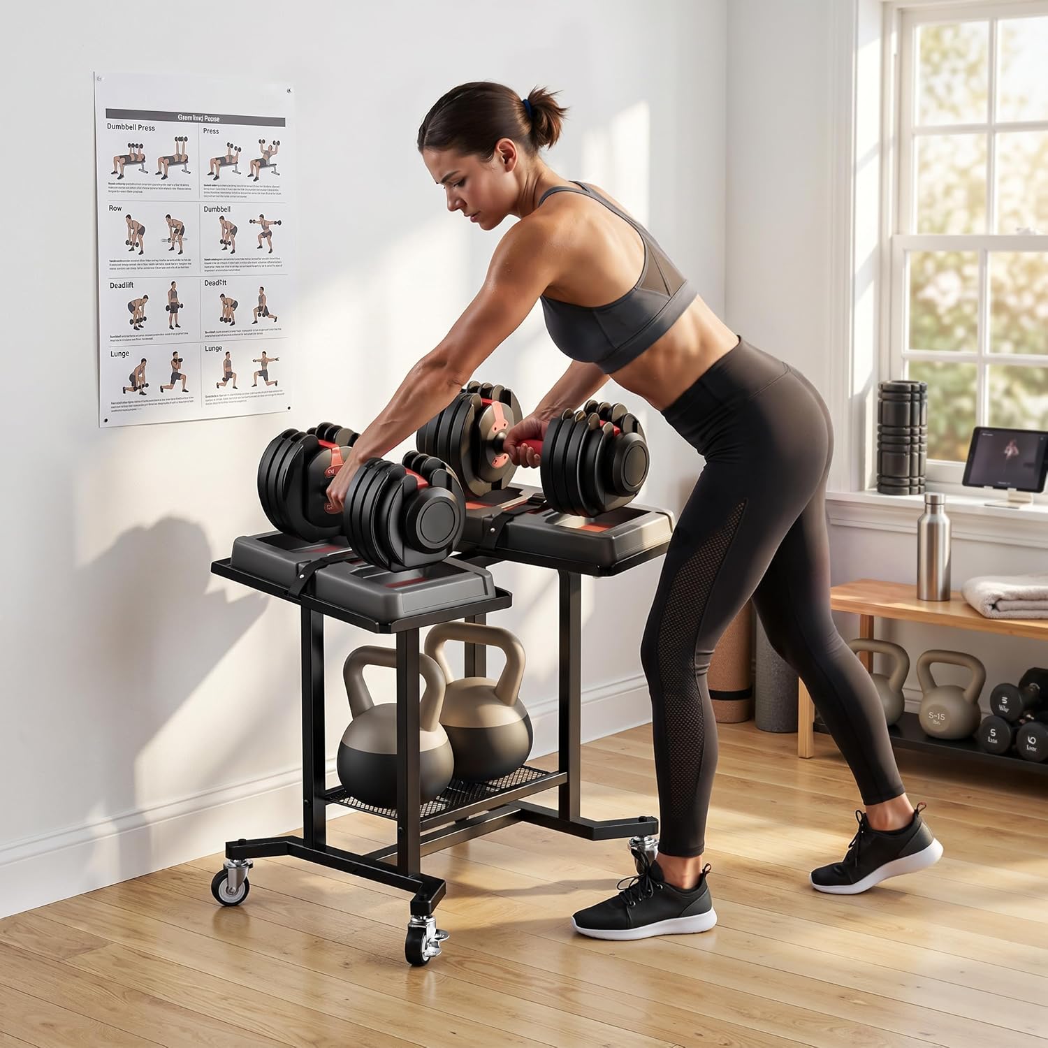 Регулируемая стойка для гантел – обзор и цена Home Gym Rubber Flooring
