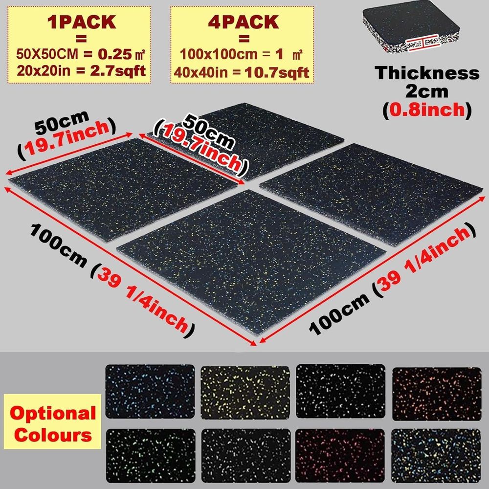 Плитка для пола 40x40 дюймов с – обзор и цена Home Gym Rubber Flooring