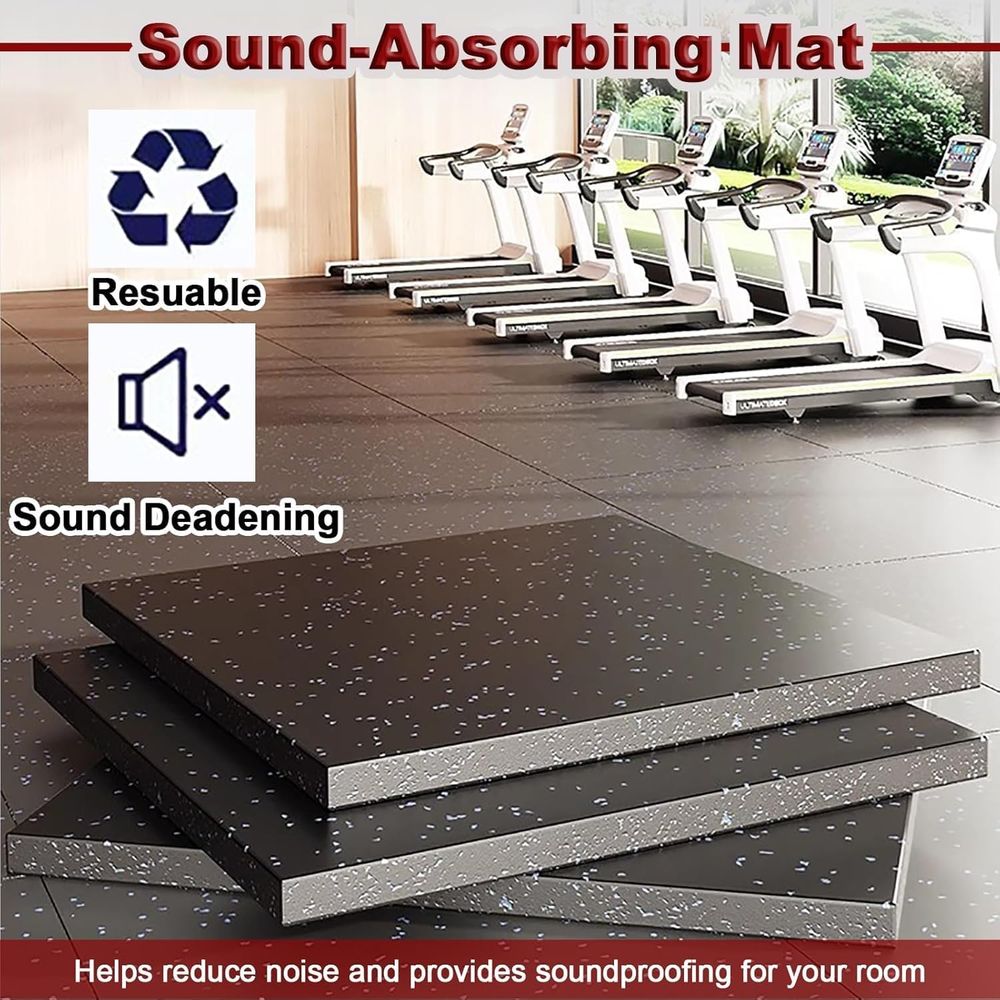 Плитка для пола 40x40 дюймов с – обзор и цена Home Gym Rubber Flooring